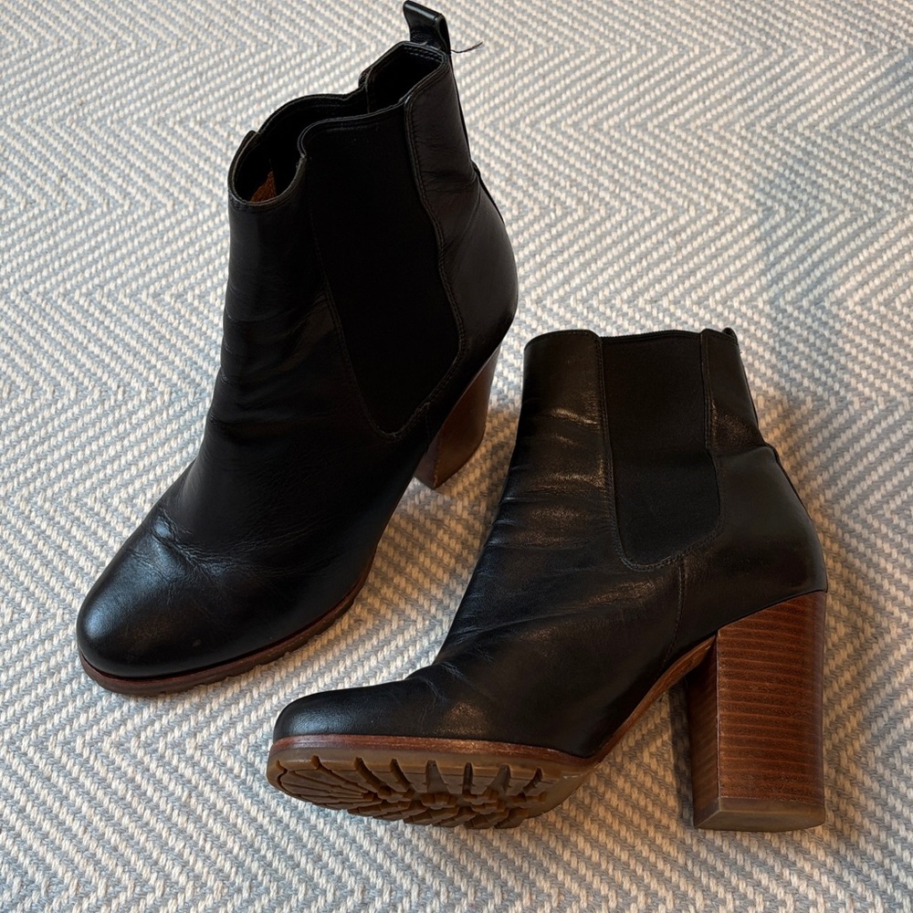 Coach Black Leather Heeled Boots